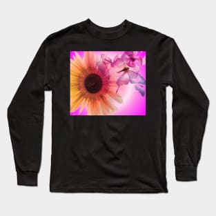 Transparent flower in pink Long Sleeve T-Shirt